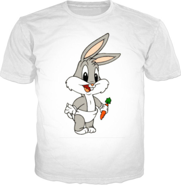 

2018 new fashion summer men/women cartoon bugs bunny harajuku style funny 3d print casual t-shirt s-5xl h123, White;black