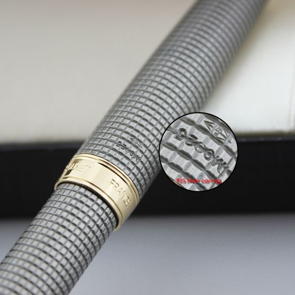 

925 silver rollerball pens school stationery retail laser ball pens foreign trade pen gift caneta 3d pen, Blue;orange