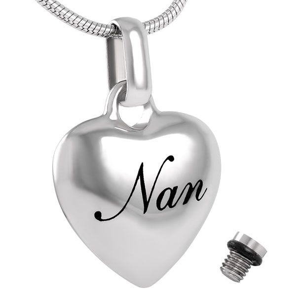 

high polish blank stainless steel cremation pendant necklace grandma ashes keepsake urn necklace, Silver
