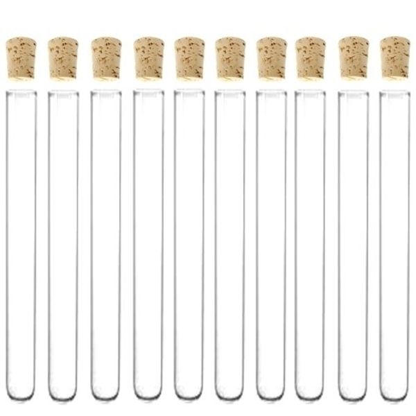 

wholesale- glass test tube with cork ser 15x100 mm borosilicate glass 4-inch wall thickness 1.0mm --pack of 25