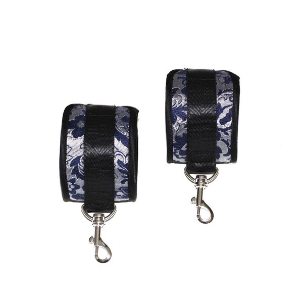 

blue and bondage satin material bondage products blindfold,soft and handcuffs restraints diving restraint handcuffs tljtv