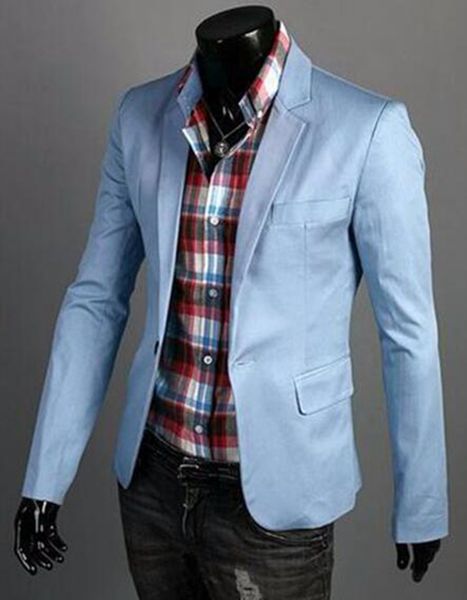 

men in europe and the leisure fashion the new boutique pure color suit coat of cultivate one's morality / m-3xl, White;black