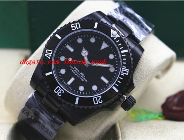 

luxury wristwatch no-d 114060 steel black ceramic watch black pvd finish 40mm automatic mechanical men watches new arrival, Slivery;brown