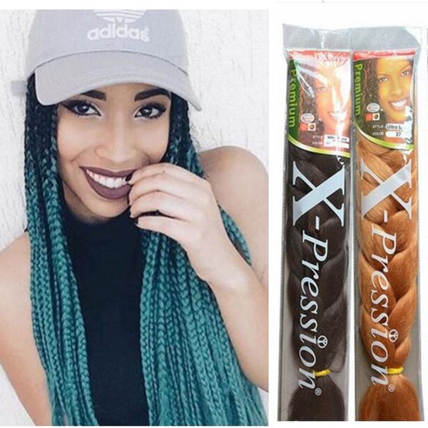 24 Marley Braid Hair Two Tone Purple Grey Blue Black Xpression