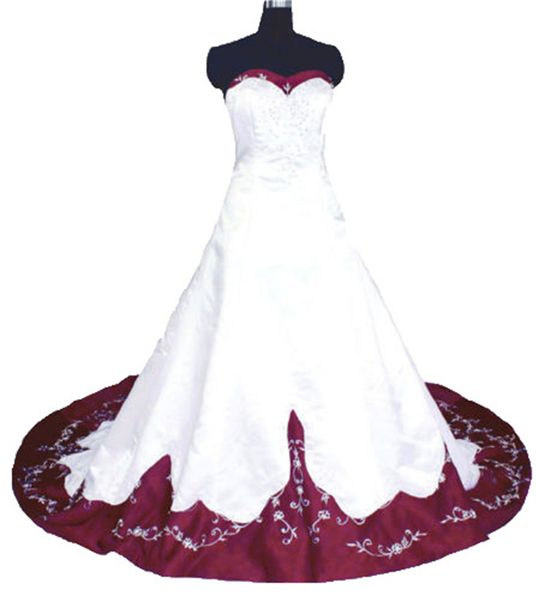 

2017 elegant sweetheart embroidery a-line wedding dresses with appliques satin plus size wedding party bridal gowns vestido de novia bw10, White
