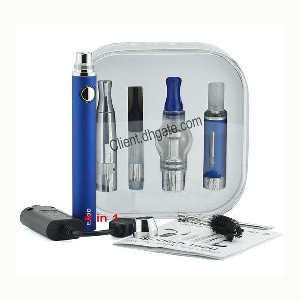 

Evod 4 in 1 Battery Starter Kit 4in1 Multiple Vaporizer Vape Pen EVOD Battery 1100/900/650mah MT3 Dry Herb WAX Cartridge