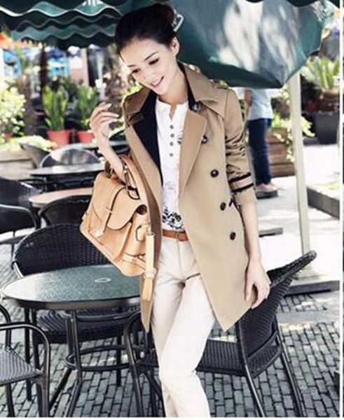 

women qiu dong the european and american fashion trend in new han edition cultivate one's morality long trench coat / s-3xl, Black