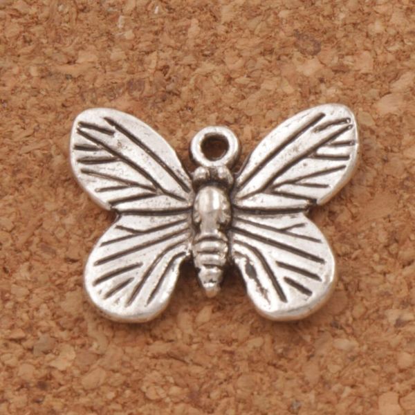 Borboleta monarca Spacer Charme Beads 110 pçs / lote Hot 17.7x14mm Pingentes De Prata Antigo Jóias DIY L1120