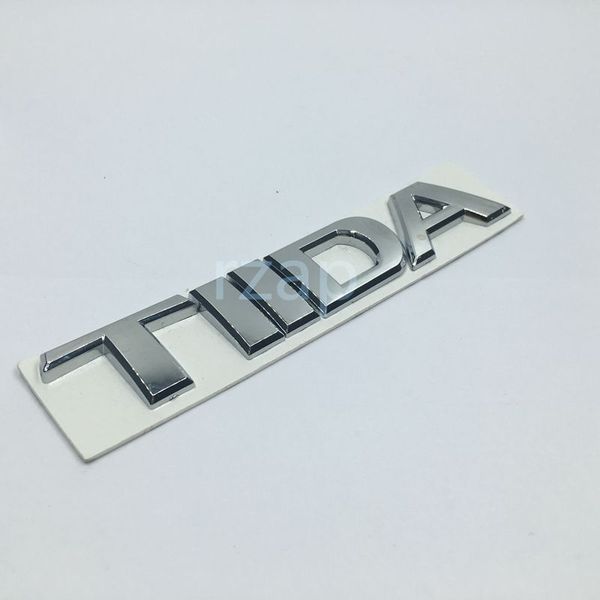 3D-Auto-Emblem für Nissan Tiida, Buchstabe-Logo, silberfarben, Auto-Rückenkoffer-Abzeichen, Namensschild-Aufkleber, 9114794
