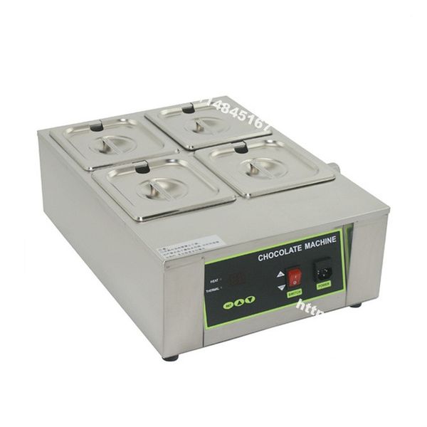 Ücretsiz Kargo Ağır 110 v 220 v Elektrikli 8 kg Çikolata Çeşmesi 4 Erime Pot Dijital Choco Eritici Isıtıcı Kazanı Temperleme Makinesi