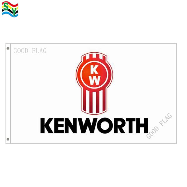 

goodflag wihte kenworth flag banner 3x5 ft 90*150cm polyster outdoor flag