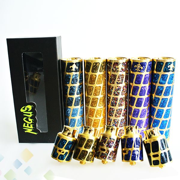 

Vaporizer Negus Kit with Negus Mech Mod and RDA High quality E Cig Kit Brass and Resin Material Fit 18650 Battery DHL Free
