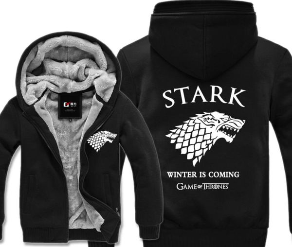 2019 Game of Thrones Hoodie Direwolf Ghost Jacket Stark Zipper Coat Sweatshirt