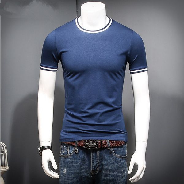 

2017 new arrived fashion men's t-shirt short sleeve o-neck loose solid modal t-shirt casual t-shirt m-3xl 3colors, White;black