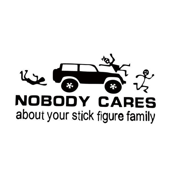 

funny vinyl car stickers nobody cares about your stick figure family car styling decals jdm
