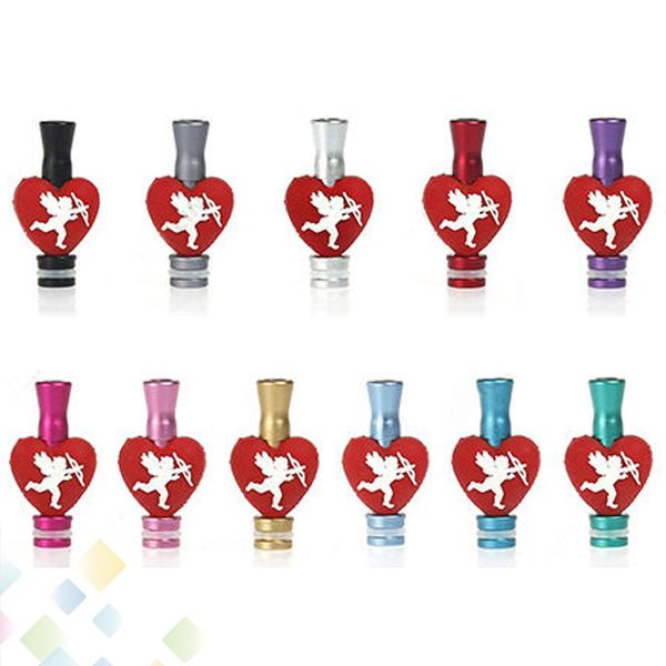 

High quality 510 Drip Tips Honey Aluminum with PVC Mouthpiece LOVE Aluminum Drip tips for E Cigarette Atomizer DHL Free