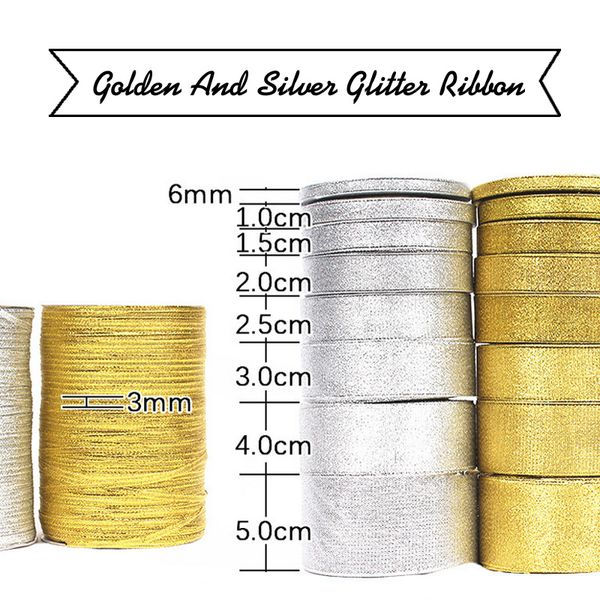 

25yards gold onions belt ribbon for gift packaging, golden and silver glitter ribbon 6mm,10mm,12mm,15mm,20mm,25mm,40mm,50mm