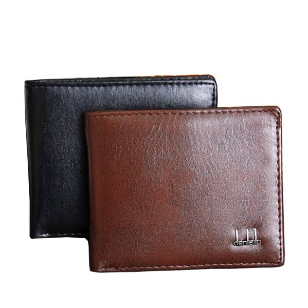

2017 new style men wallets quality soft pu leather black brown casual business card holder purse wallet ing, Red;black