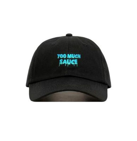 

wholesale- 2017 new brand too much sauce caps europe and the us trend dad hat men and women baseball cap hip hop jack city real friends hat, Blue;gray