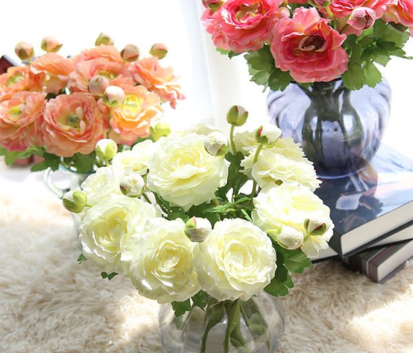 Acheter En Vrac En Gros Livraison Gratuite Blooming Real Touch 5 Couleur Soie Artificielle Rose Gold Demoiselle Dhonneur Bouquet De Fleurs Pour Le