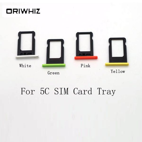 Chegada nova Alta Qualidade SIM Card Bandeja para iPhone 5C Fotos Reais Suporte Mix Ordem Branco Verde Rosa Amarelo