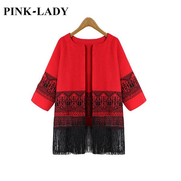 

wholesale- female autumn clothing 3/4 sleeve jacquard weave fringe sweaters cardigans for women knitted jacket coat outerwear fashion, White;black