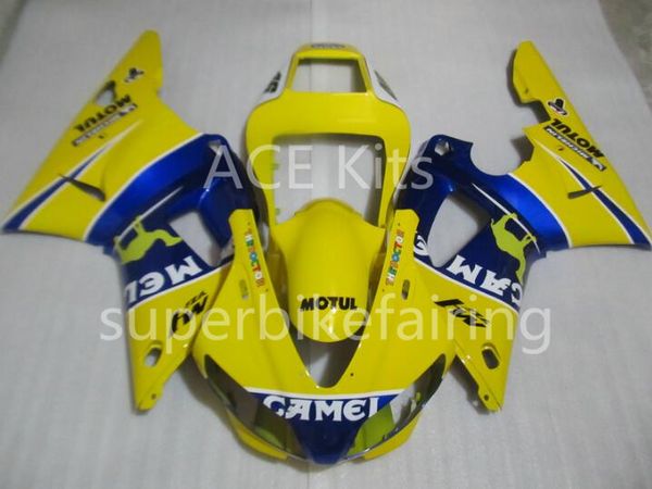 3Gifts New Hot vendas de bicicleta Kits de Carenagens Para YAMAHA YZF-R1 1998 1999 R1 98 99 YZF1000 Legal Amarelo Azul SX11