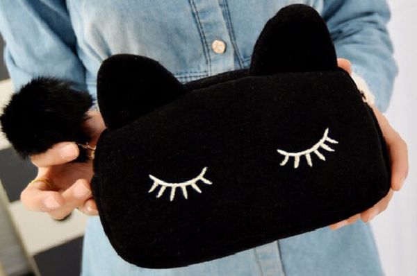 

women kitty cosmetic bags travel necessaire makeup bag make up storage organizer box beauty case bolsa neceser maquillaje new sale