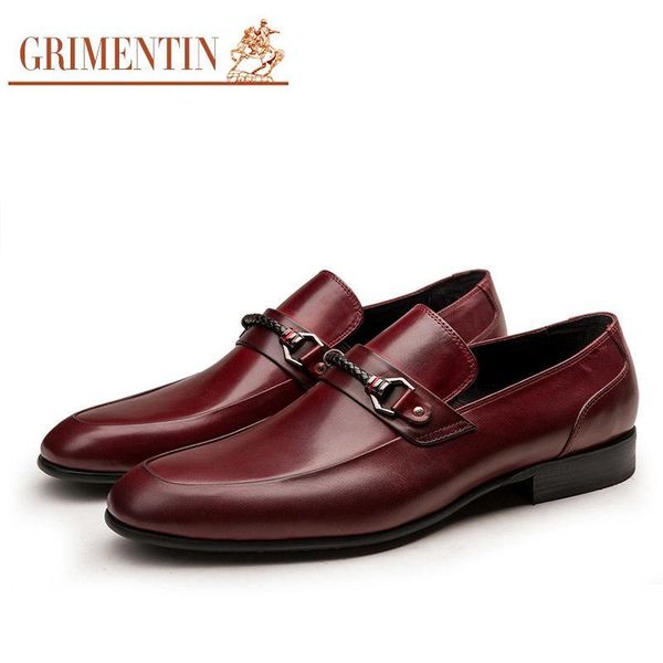 

2017 brand wedding mens dress shoes genuine leather slip on black borwn italy luxury daily work italian shoes men