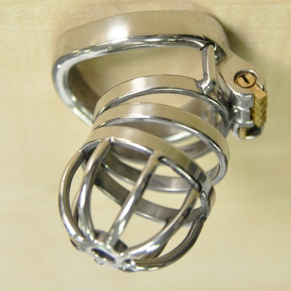 

new length design small cock for lock stainless steel cage male cock device cage short 45mm men chastity 160g qxbju