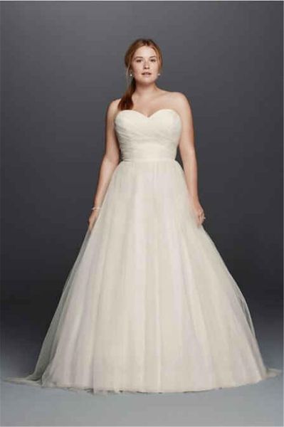 

плюс размер тюль свадебные платья 2019 новый vestido de noiva sweep поезд a-line милая свадебные платья на заказ горячей продажи простой w10, White