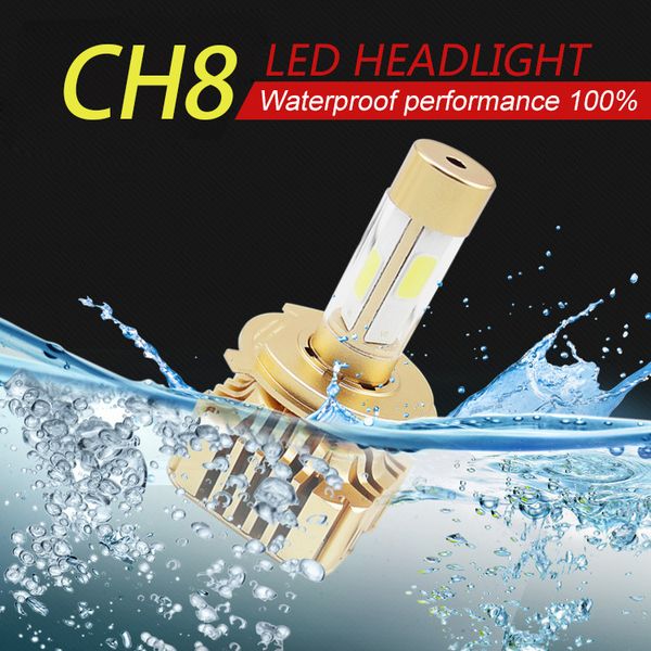 

2 pcs car headlight bulb hi-lo beam cob led headlights 80w 8000lm 6000k auto headlamp 12v 24v fog light h4 h7 9005 9006