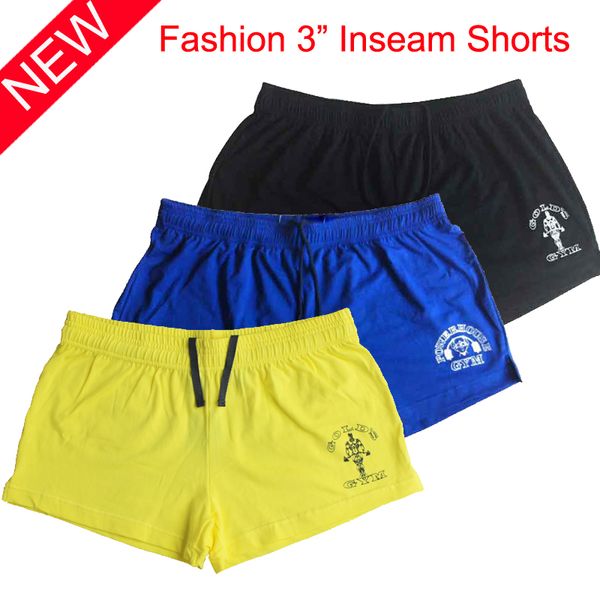 

wholesale-bodybuilding shorts men fitness casual shorts golds mens compression shorts bermuda masculina gymwear new brand cotton size m-xl, White;black