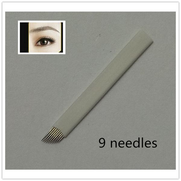 

50pcs 9-pin permanent makeup manual eyebrow s blade for tattoo machine microblading pen ing