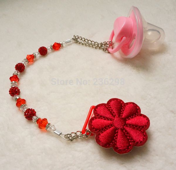 

wholesale-personalised -any name princess flower bling customized /pacifier clips/soother chain holder dummy clip/teethers clip for baby