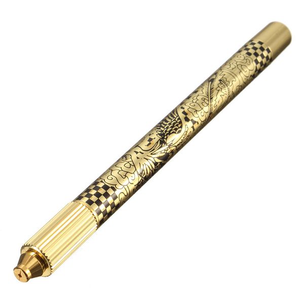 Wholesale- Professional Golden Manual Eyebrow Tattoo Pen Semi-permanent Eyebrow  Pen Simple Portable Tattoo Machine Make Up Tools