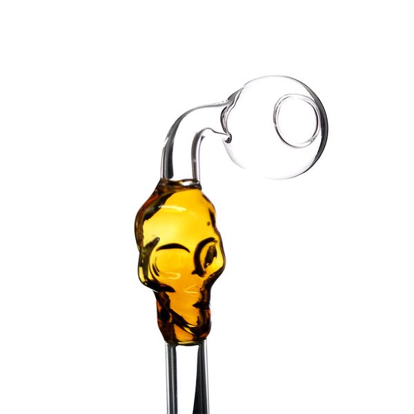 6-дюймовая трубка масляной горелки с изогнутым стеклянным черепом — аксессуар для кальяна, установка для курения мазка для водяного бонга