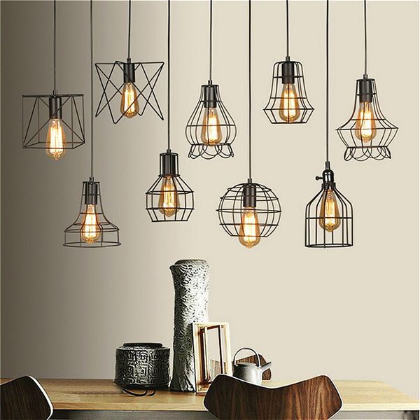 Acheter Retro Lamp Shades Industrie Pendentif En Métal Lampes Titulaire Vintage Style Fer Suspendu Lumière Abat Edison Ampoule Couvre De 18 1 Du