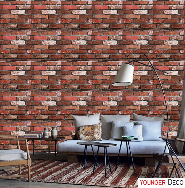 Red Modern Design Brick Wallpaper Stone Vintage Vinyl Wallpapers Rolls Home Decor Living Room 3d Waterproof A Hd Actress