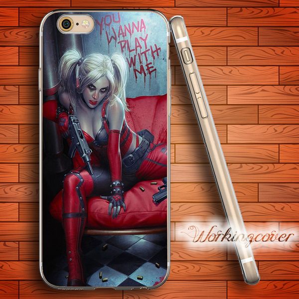 

fundas harley quinn soft clear tpu case for iphone 7 6 6s plus 5s se 5 5c 4s 4 case silicone cover