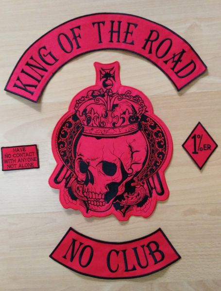 

14" дюймов огромный большой вышивка патчи король дороги для куртки обратно жилет м