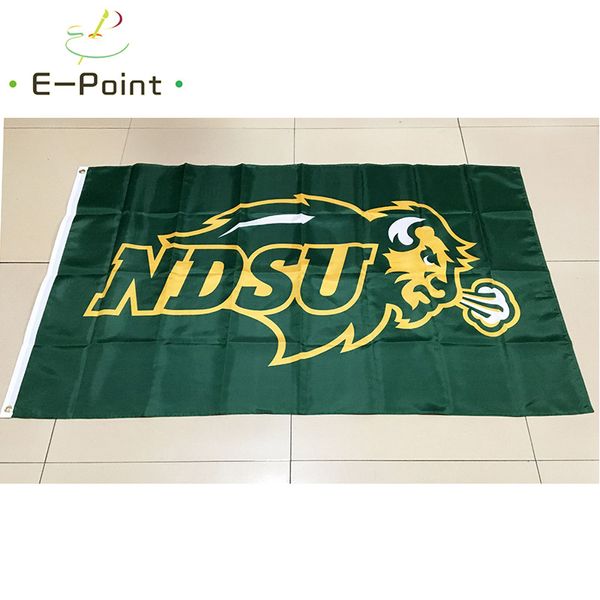 NCAA North Dakota State Bison Polyester-Flagge, 150 cm x 90 cm, Flagge, Banner, Dekoration, fliegende Geschenke für Zuhause, Garten, Outdoor