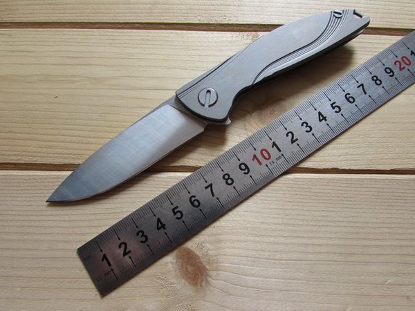 GF Alta Qualidade Faca de Dobramento Cerâmica Bearing Flipper F95 Neon Estilo D2 Lâmina TC4 Titanium Liga Liga Handle EDC Tactical Camping Caça Ao Ar Livre Ferramentas de Sobrevivência