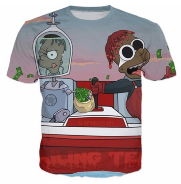 

новейший дизайн женские / мужские lil yachty berberryperry смешные короткие рукава 3d печати футболка лето повседневная футболка s-5xlkk86, White;black
