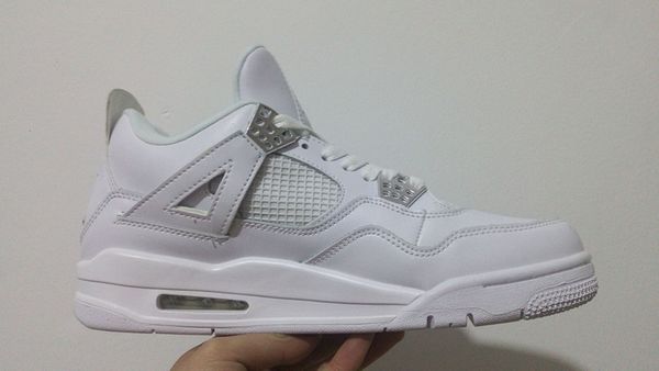 

White 4S IV Pure Money mens basketball shoes 4 outdoor athletic low cut sneaker size 41-47