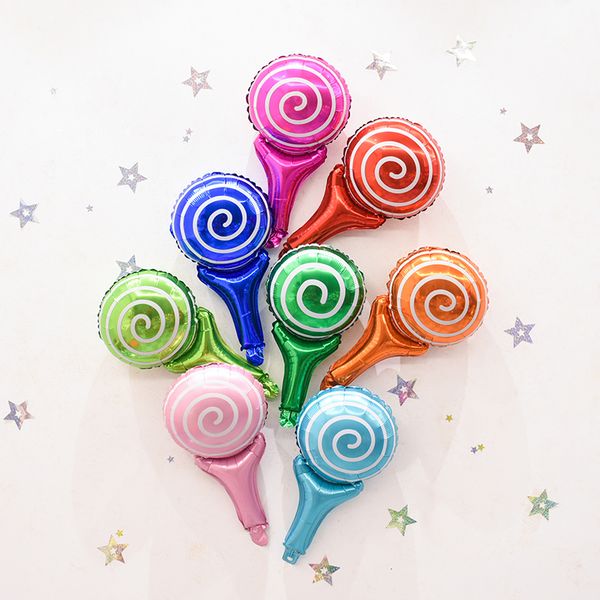 Acheter La Main Multicolore Tenant Bâton Feuille Ballon Ballon Sucette En Forme De Jouets Pour Enfants Joyeux Anniversaire Décoration De Fête Et