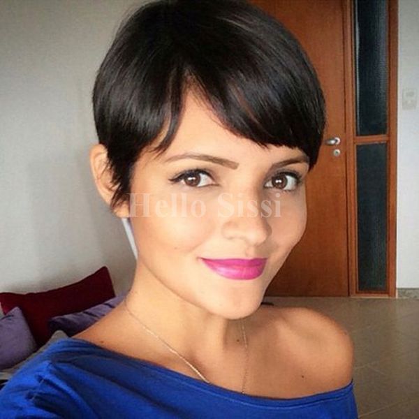 Perucas Femininas Sleek Afro Boy Cut Short Pixie Wigs For Black