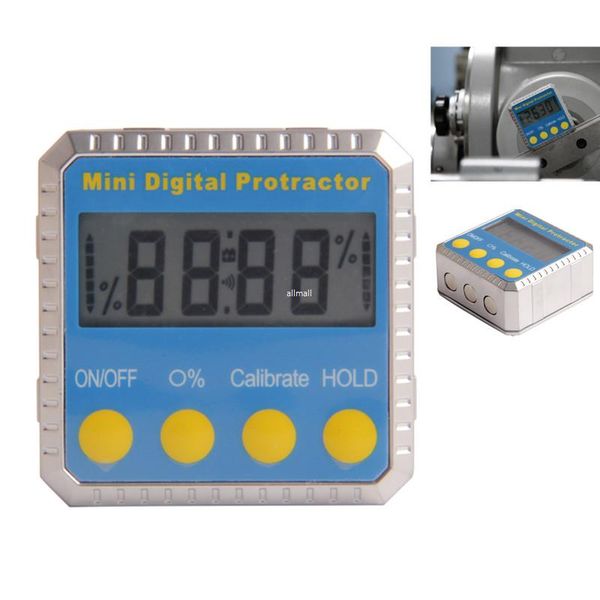 Freeshipping Mini Digital Transferidor Inclinometer Goniômetro Liga de Zinco Habitação 4 * 90 Graus Base Magnética Ferramentas De Medição