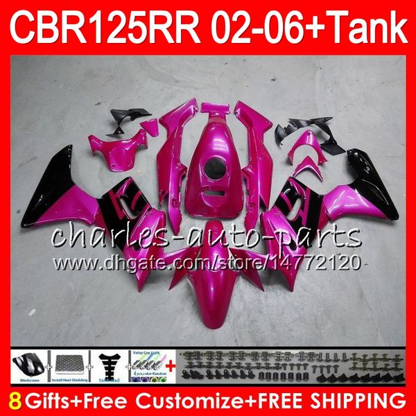 

корпус +бак для honda cbr125 топ перламутрово-розовый р cbr125r 02 03 04 05 06 cbr125rr цб рф 80no6 125р 125rr 2002 2003 2004 2005 2006 обте