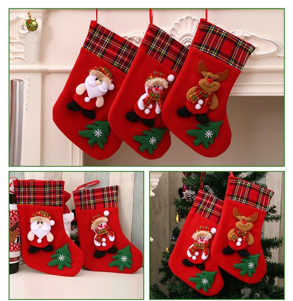 

2017 150pcs Christmas socks Christmas Bag Ornaments Sequins Embellished Non Woven Fabrics Party Gifts For Kids Candy Bag Christmas Stockings